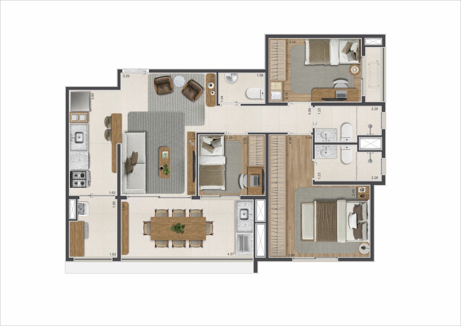 39m² • 2 dormitórios