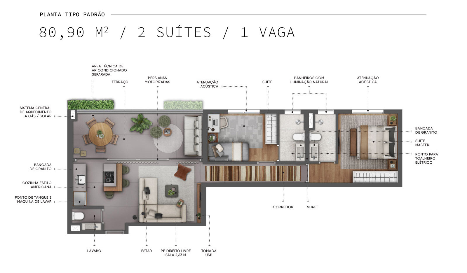 80,9m² — Padrão