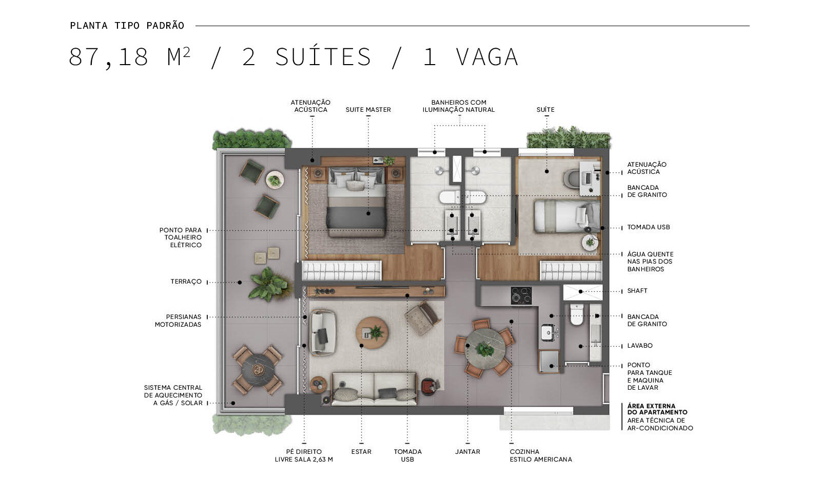 87,18m² — Padrão
