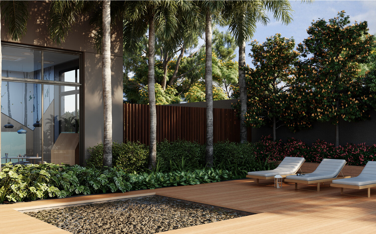 Deck e jardim