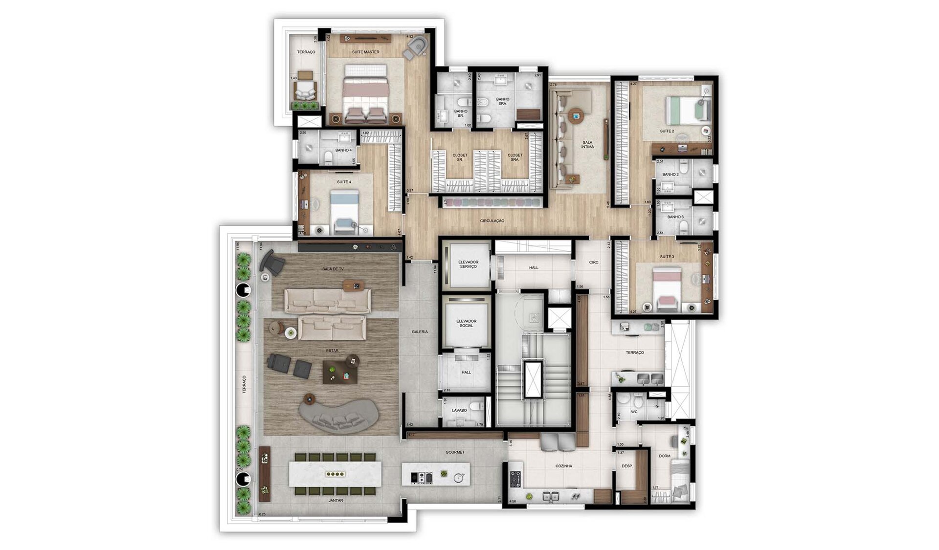 Tipo 1 — 355m²