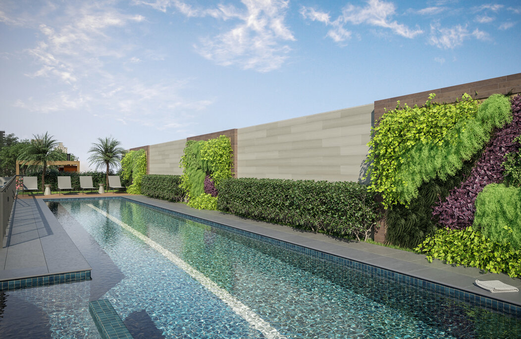 Piscina com raia dupla