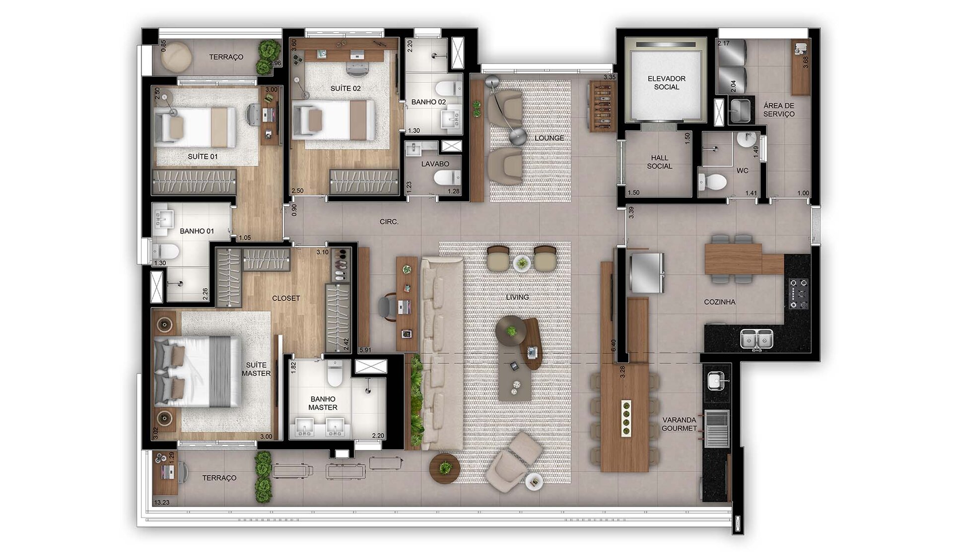 Planta tipo — Decorado